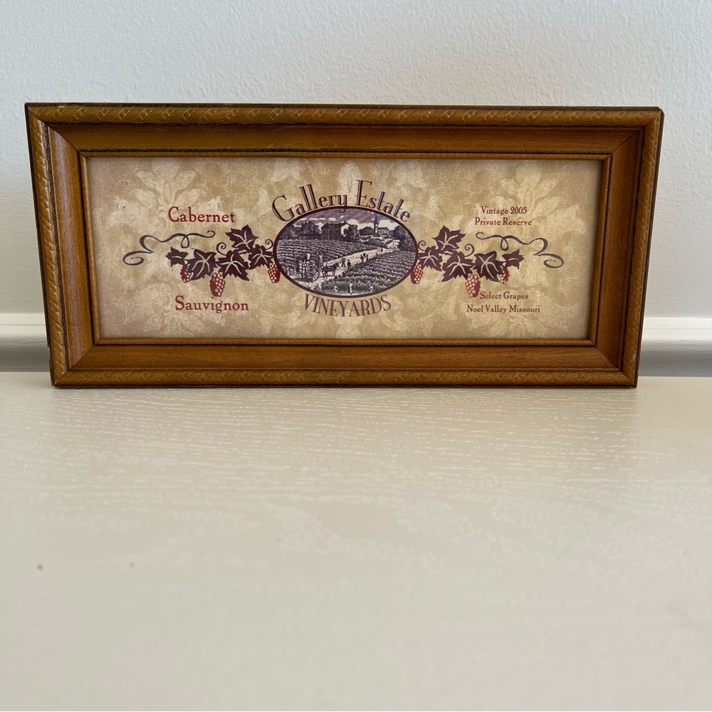 Rustic Framed Wine Art - Gallery Estate Vineyards Cabernet Sauvignon Decor